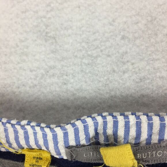 Anthropologie Little Yellow Button Top Size Extra Small Womens Blue Grey Stripef - Picture 6 of 10